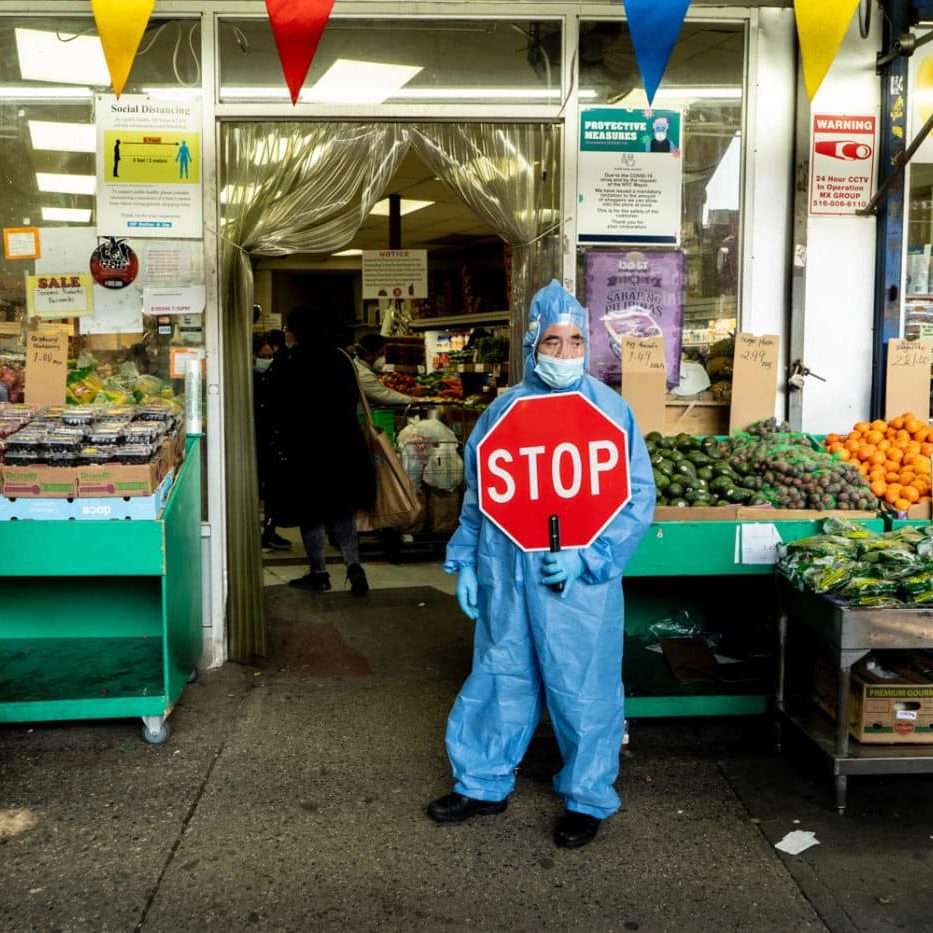 Jose, Protective measures, H. F. Dollar and Up, 61-27 Roosevelt Ave., Queens, April 25, 2020.