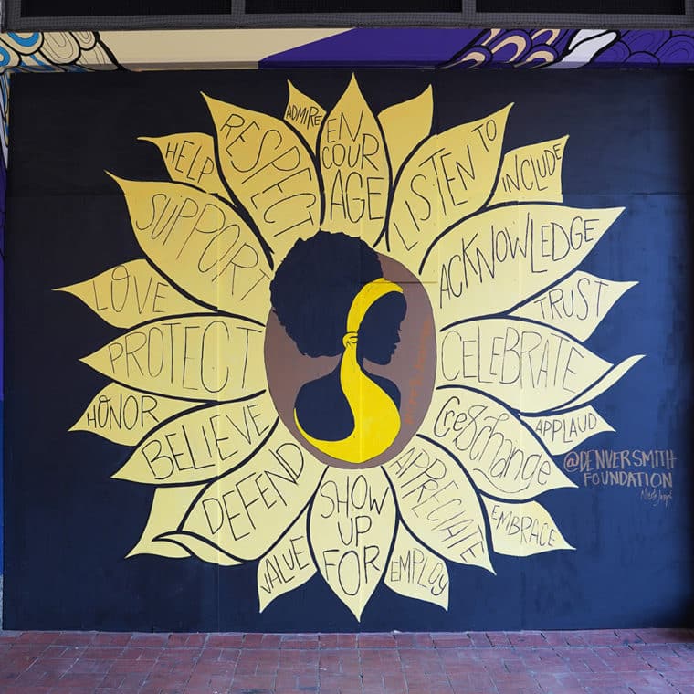 Gallery Place Murals 4.1: Sunflower, by Denver Smith Foundation & Nicole Joseph