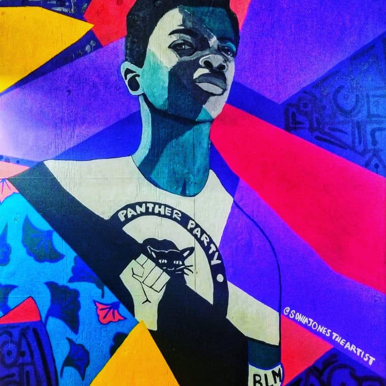 Gallery Place Murals 9: Panther Party, by Sonia Jones