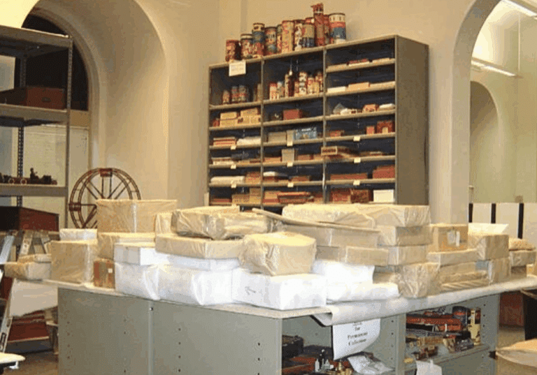 Storage and shelving of the Architectural Toy Collection